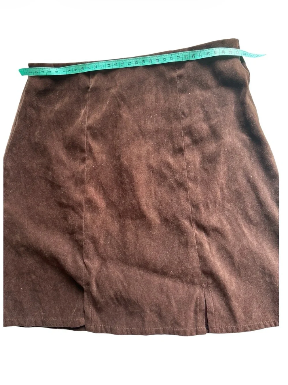 1990s Genuine Suede Brown Minimalist Micro Mini Skirt 32 (XS/S)